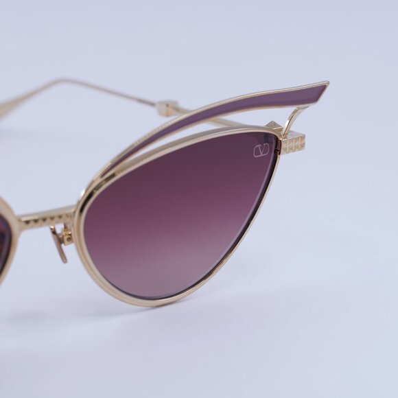 🕶️ New Valentino V-GLASSLINER VLS-118C Sunglasses - White Gold Frame - Picture 5 of 11